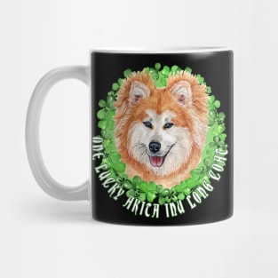 One Lucky Akita Inu Long Coat Funny St. Patrick Dog Mug